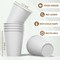 100 Count 12 oz Paper Cups, Summer Party Tableware, Leak-Proof Disposable Cups, White Paper Cups for Cold and Hot Drinks